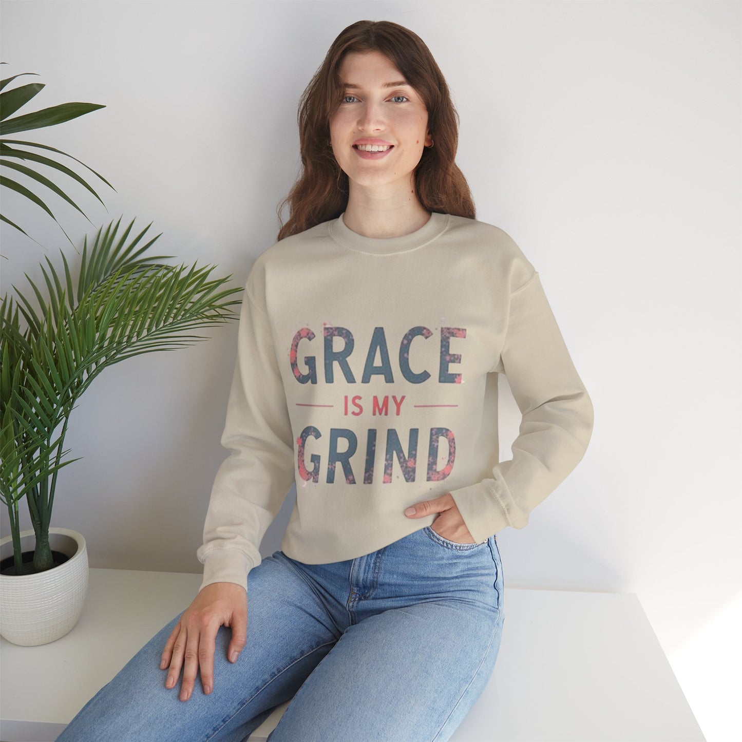 Grace is My Grind -Inspirational Crewneck Sweatshirt - Klippette Joy