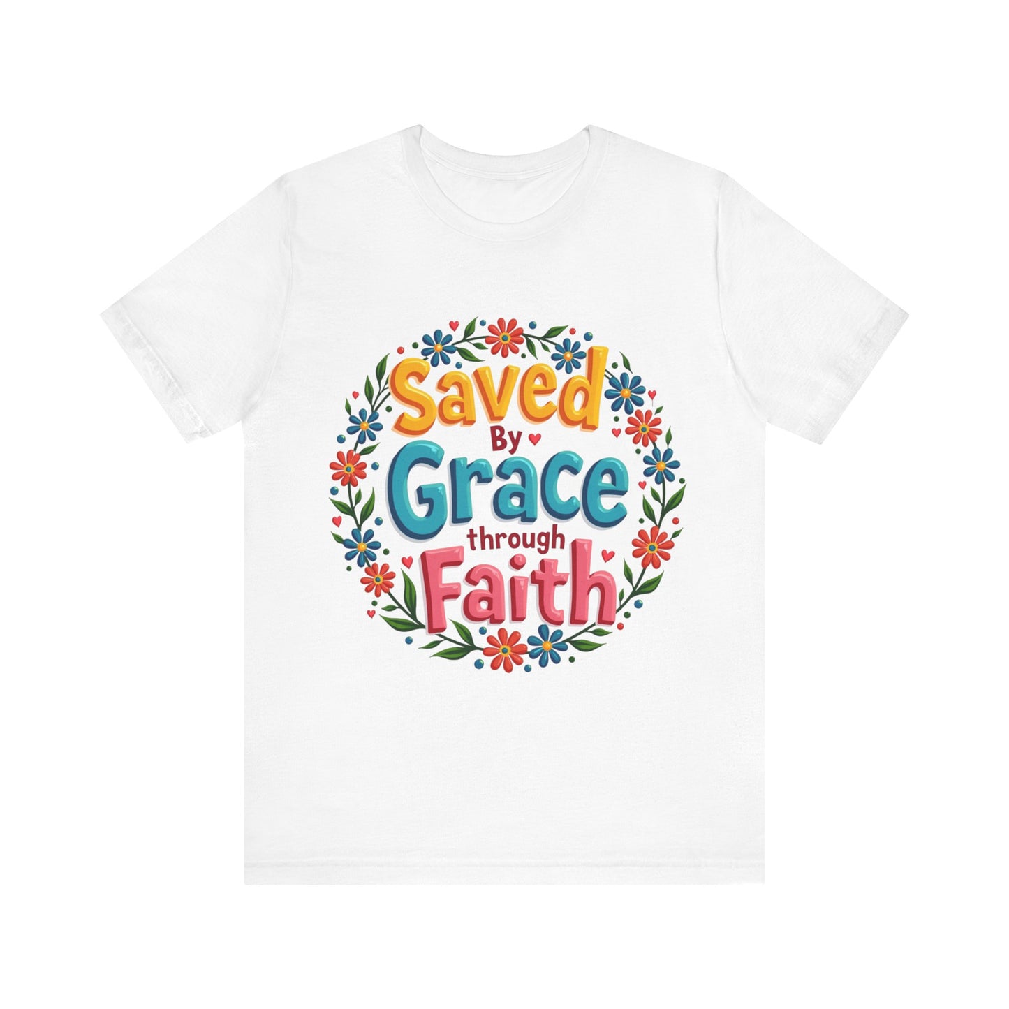 Faith-based tee with 'Saved by Grace' message – Christian apparel inspired by Ephesians 2:8 by Klippette"