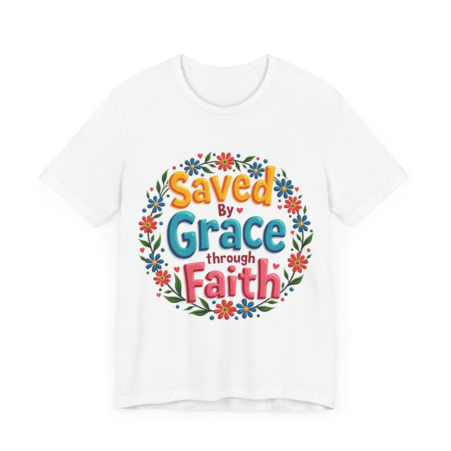 Faith-based tee with 'Saved by Grace' message – Christian apparel inspired by Ephesians 2:8 by Klippette"