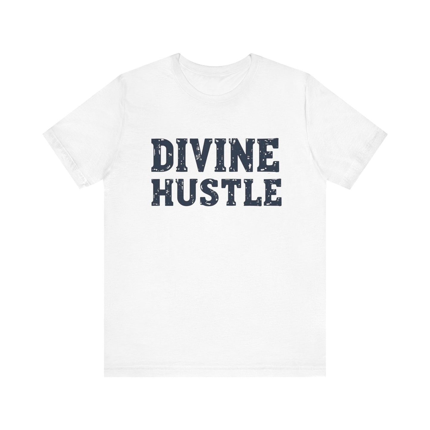 Modern Christian t-shirt with 'Divine Hustle' design – spiritual ambition theme by Klippette