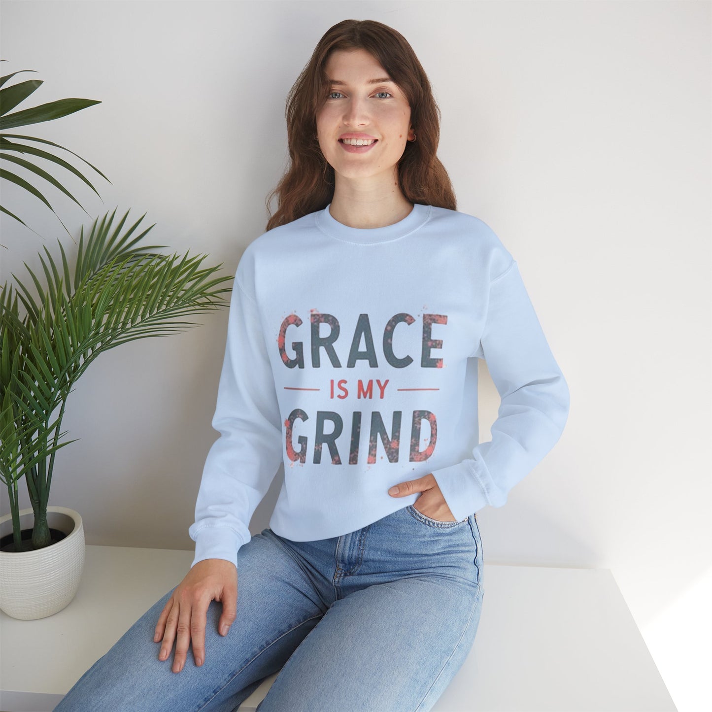 Grace is My Grind -Inspirational Crewneck Sweatshirt - Klippette Joy