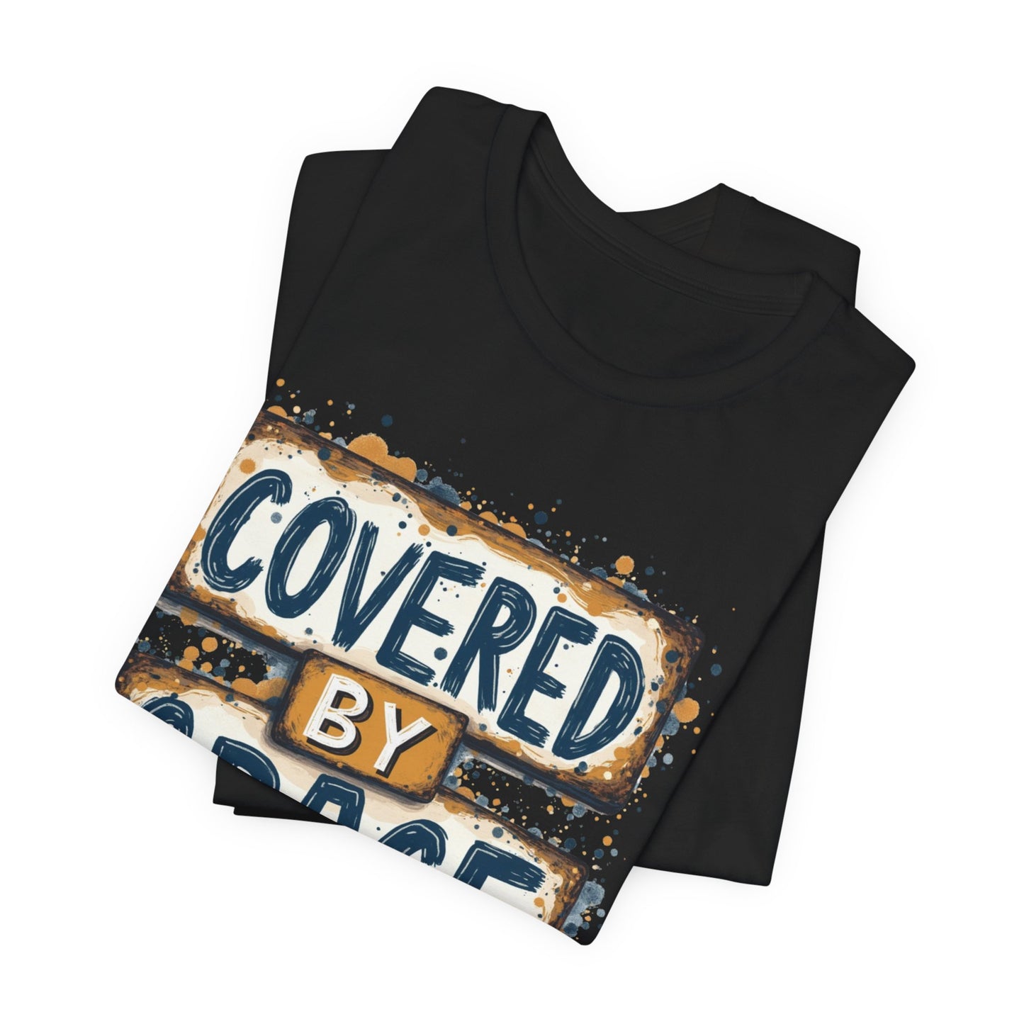 Christian apparel with 'Covered by Grace' message – faith and grace-themed t-shirt by Klippette"