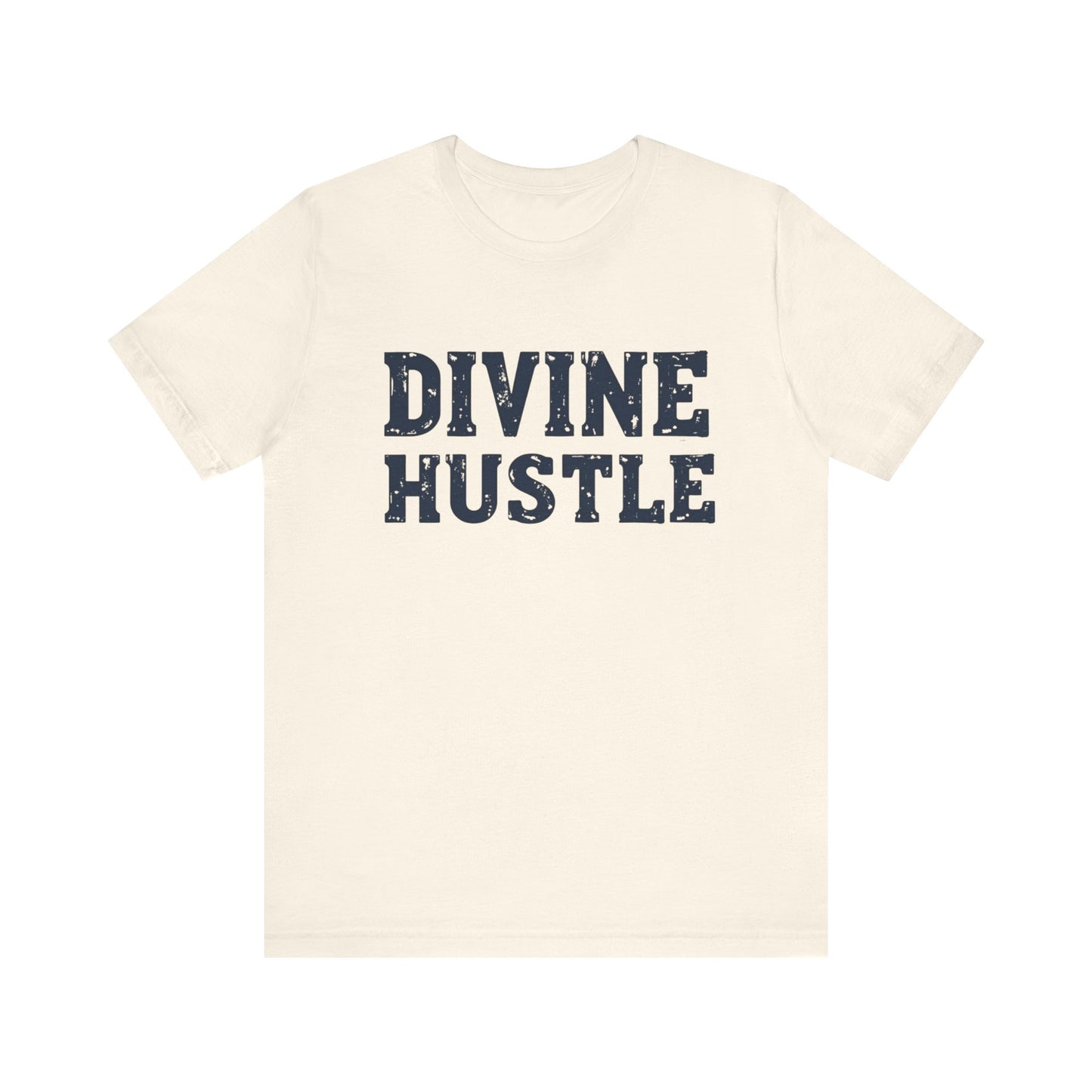 Modern Christian t-shirt with 'Divine Hustle' design – spiritual ambition theme by Klippette