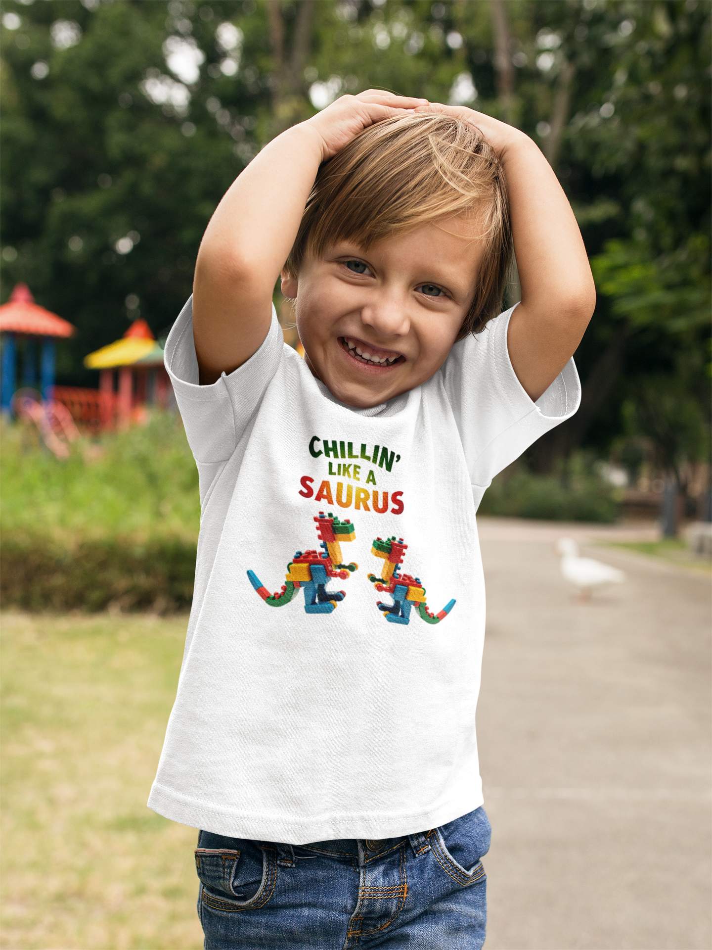 Chillin Like A Saurus Block T-Shirt - Klippette Joy