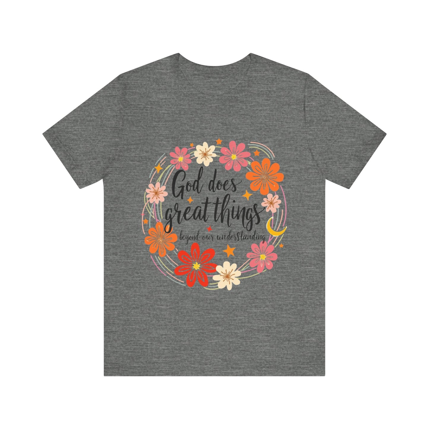 Inspirational T-Shirt with 'God does great things' message – encouraging faith apparel by Klippette