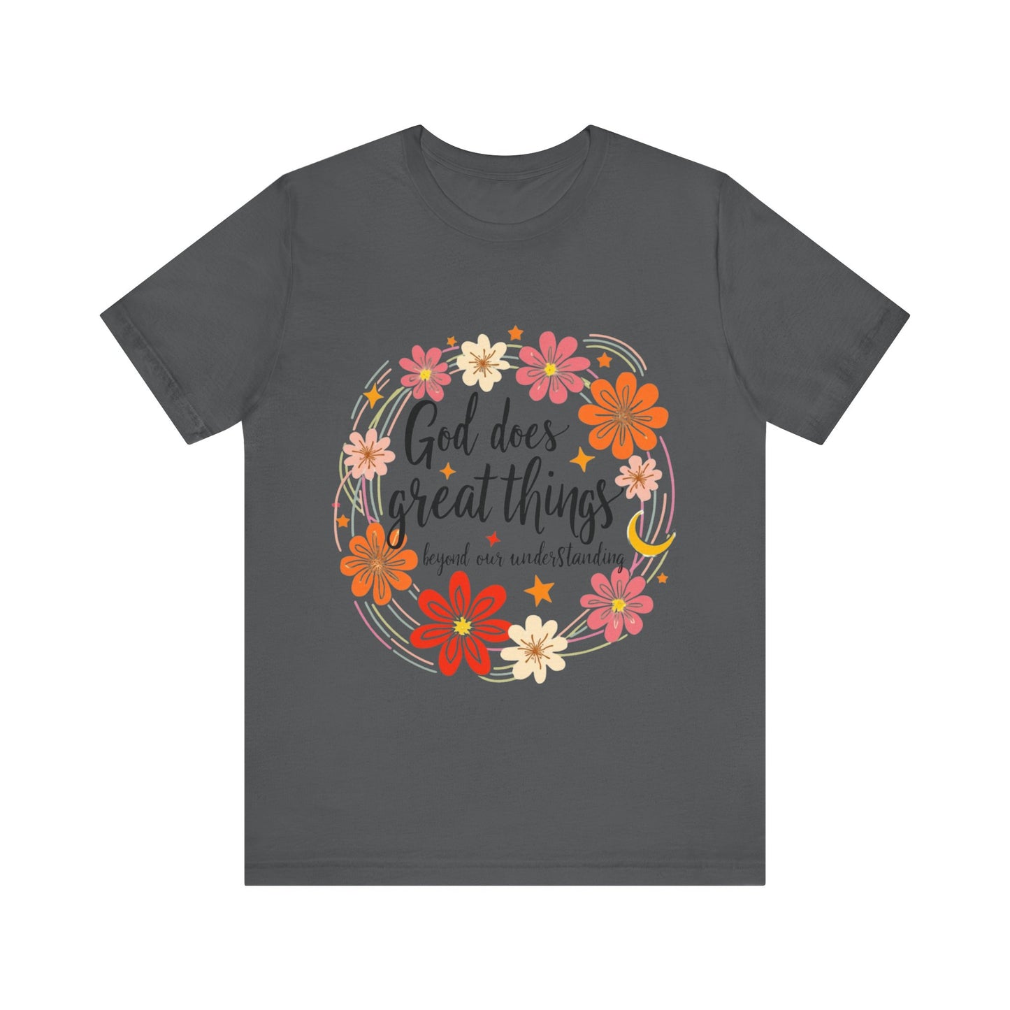 Inspirational T-Shirt with 'God does great things' message – encouraging faith apparel by Klippette