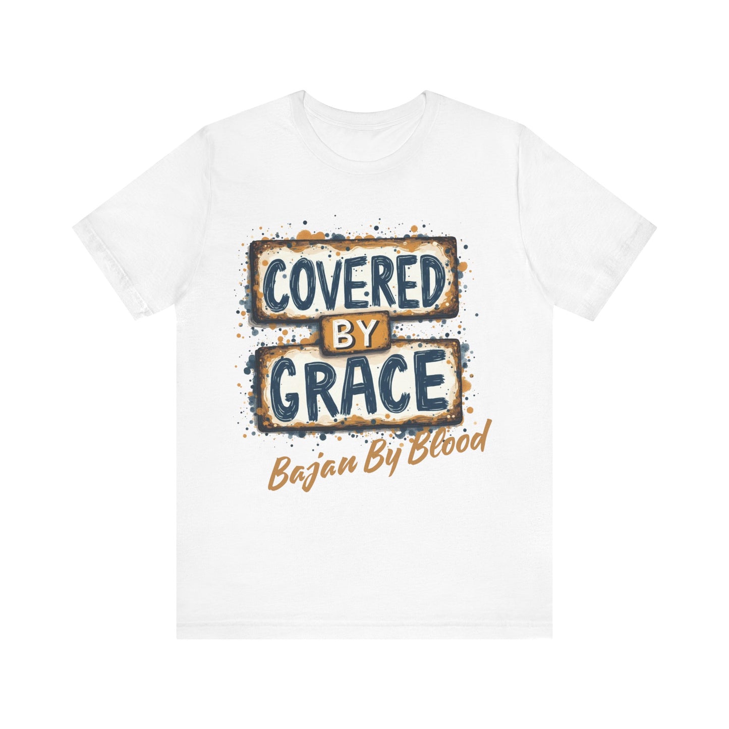 Christian apparel with 'Covered by Grace' message – faith and grace-themed t-shirt by Klippette"