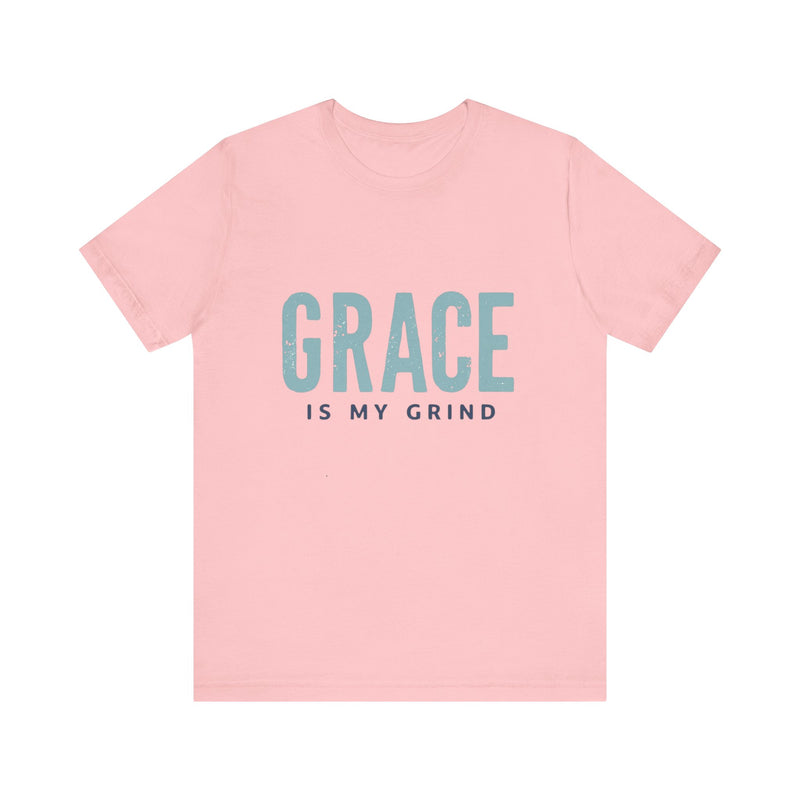 Faith-based apparel with 'Grace is my grind' text – Christian motivational t-shirt by Klippette"

