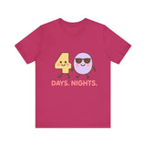 Christian t-shirt featuring the numbers 4 and 0 holding hands, symbolizing “40 Days and Nights” – faith journey design by Klippette.
