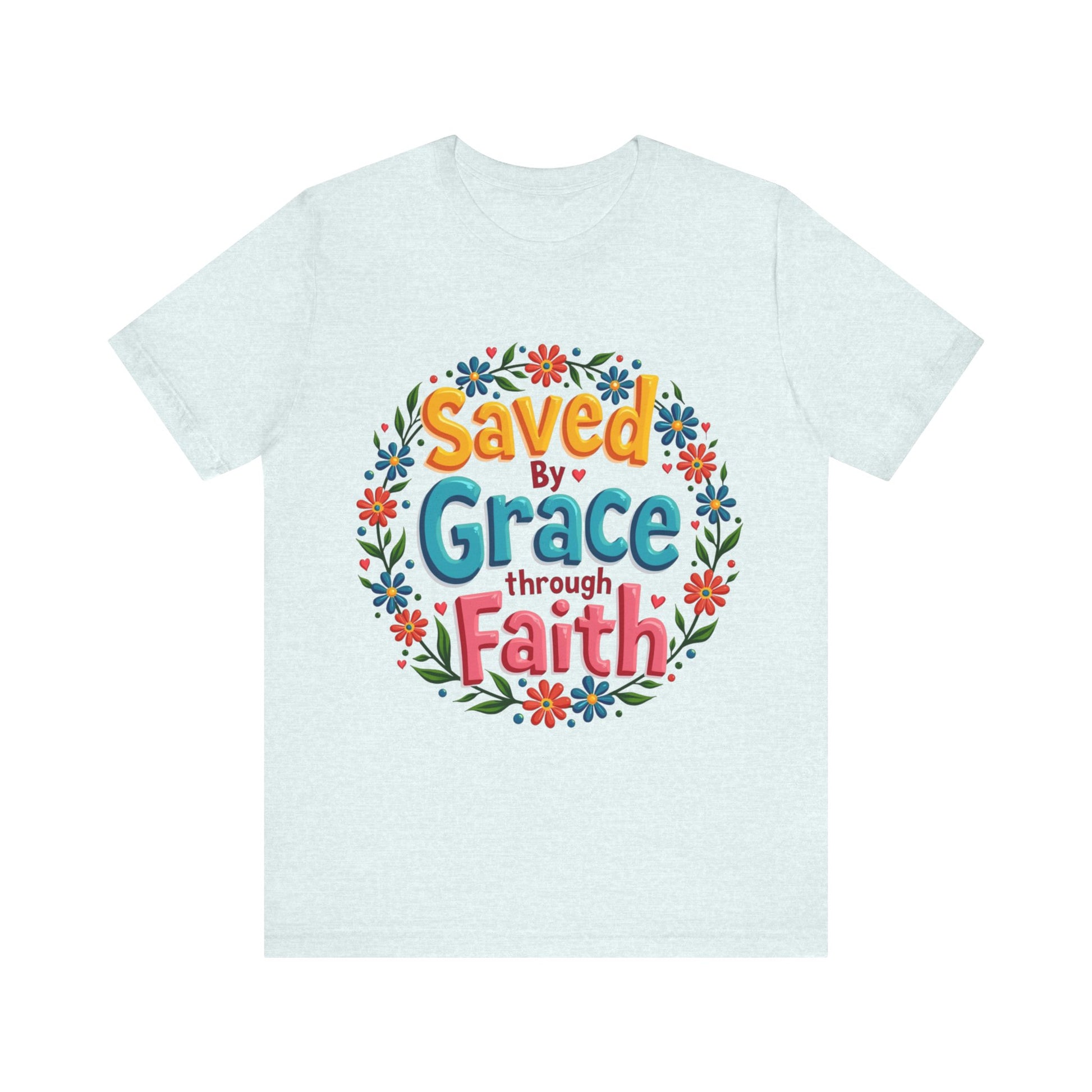 Faith-based tee with 'Saved by Grace' message – Christian apparel inspired by Ephesians 2:8 by Klippette"