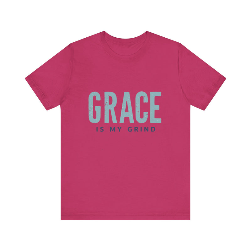 Faith-based apparel with 'Grace is my grind' text – Christian motivational t-shirt by Klippette"

