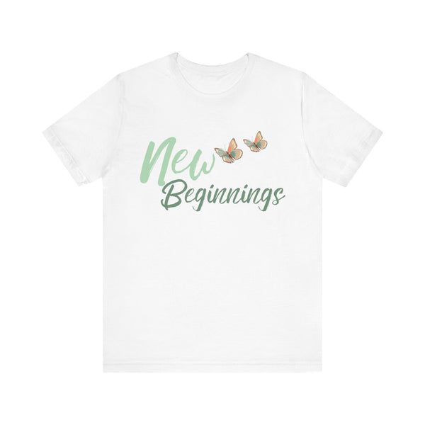 Christian tee with 'New Beginnings' – symbolic fresh start design by Klippette"

