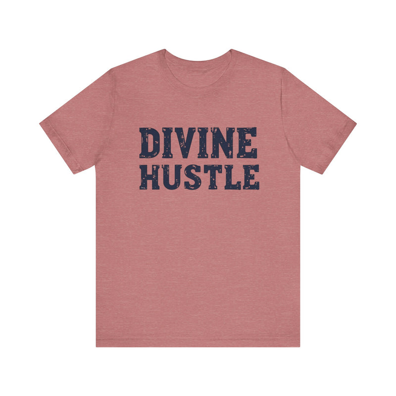 Modern Christian t-shirt with 'Divine Hustle' design – spiritual ambition theme by Klippette