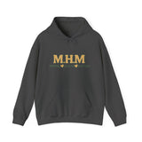 Hoodie design featuring the bold acronym M.H.M with the full text “Mental Health Matters” in modern, expressive lettering.
