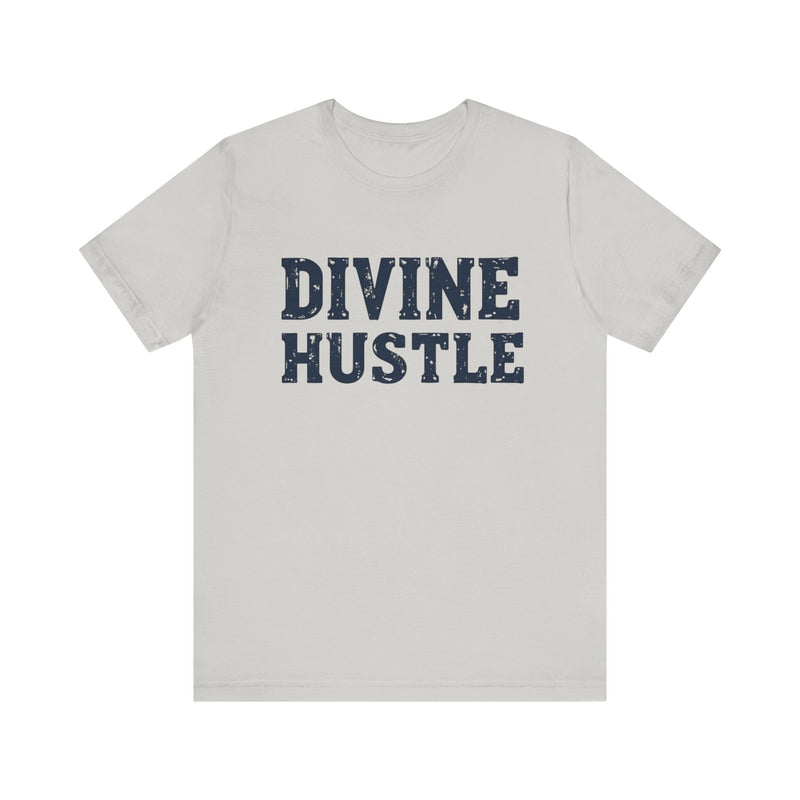 Modern Christian t-shirt with 'Divine Hustle' design – spiritual ambition theme by Klippette