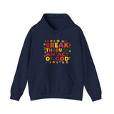 Bold multicolored text that reads “Breakthrough An act of God”  symbolizing spiritual strength and resilience under pressure.