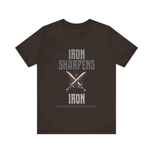Iron Sharpens Iron' Christian t-shirt – Proverbs 27:17 inspired faith and fellowship design by Klippette"

