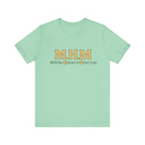 Shirt design featuring the bold acronym M.H.M with the full text “Mental Health Matters” in modern, expressive lettering.