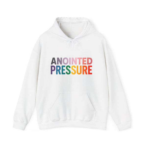 Bold multicolored text that reads “Anointed Pressure” symbolizing spiritual strength and resilience under pressure.