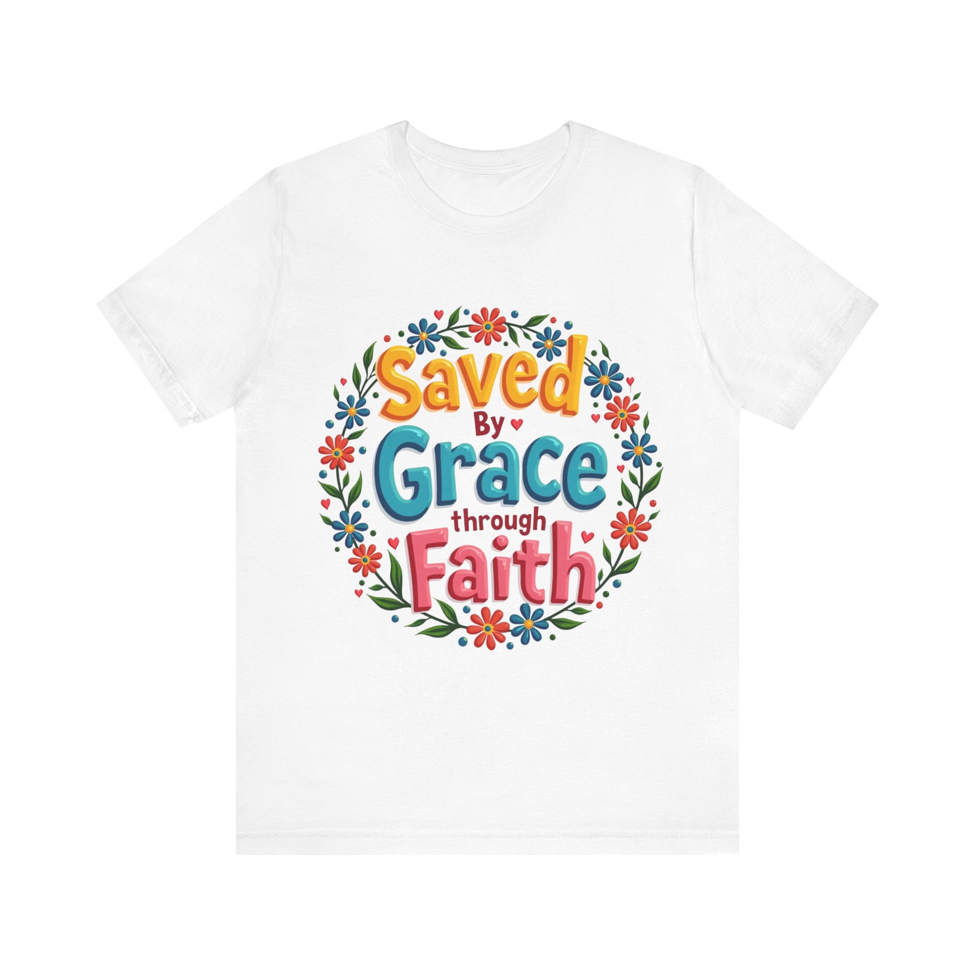 Faith-based tee with 'Saved by Grace' message – Christian apparel inspired by Ephesians 2:8 by Klippette"