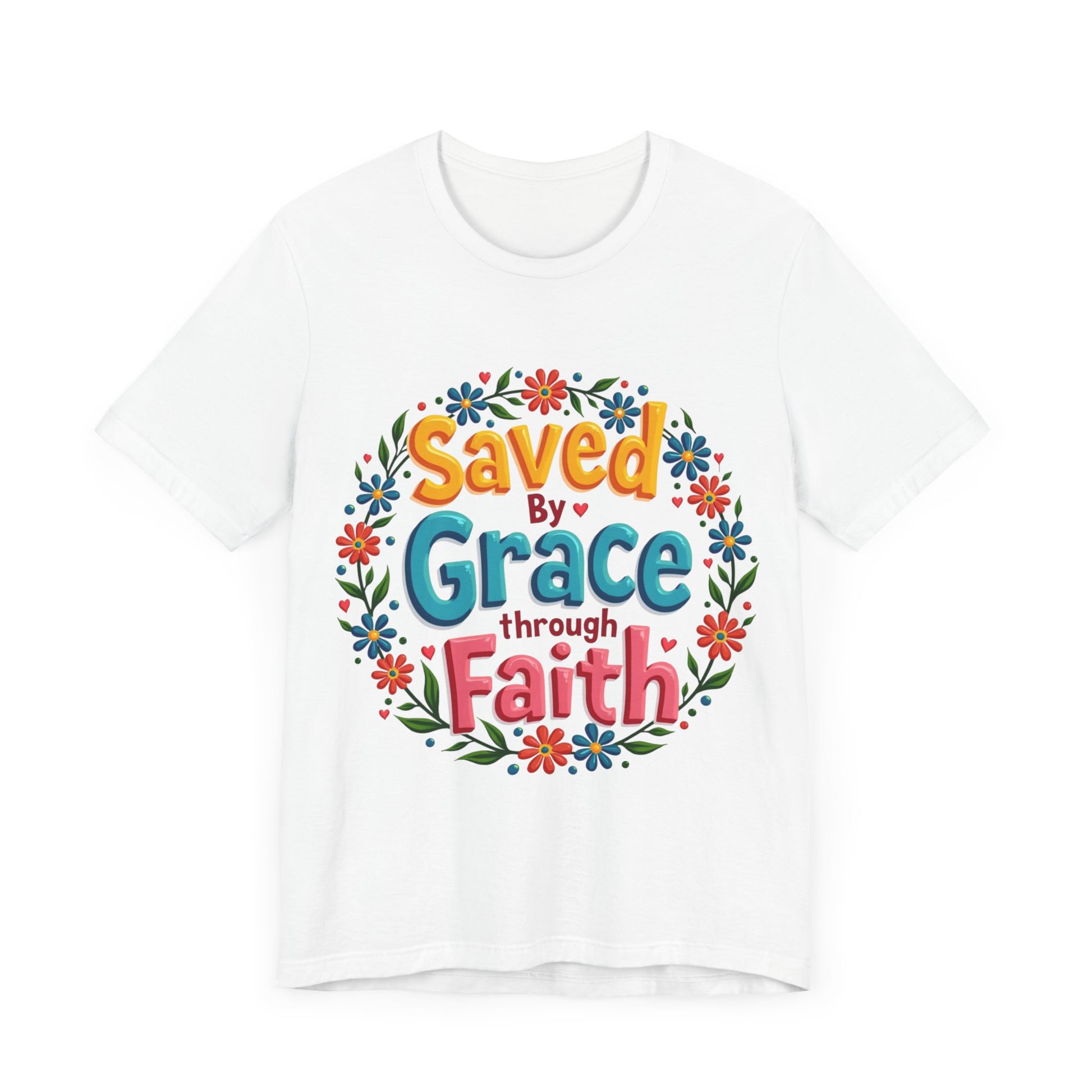 Faith-based tee with 'Saved by Grace' message – Christian apparel inspired by Ephesians 2:8 by Klippette"