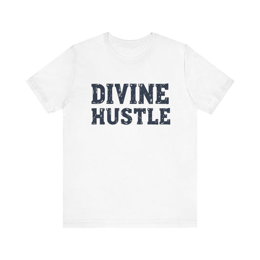 Modern Christian t-shirt with 'Divine Hustle' design – spiritual ambition theme by Klippette