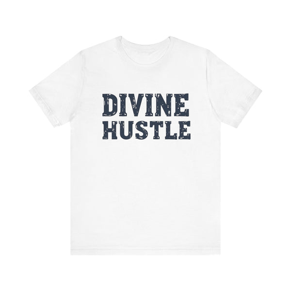 Modern Christian t-shirt with 'Divine Hustle' design – spiritual ambition theme by Klippette