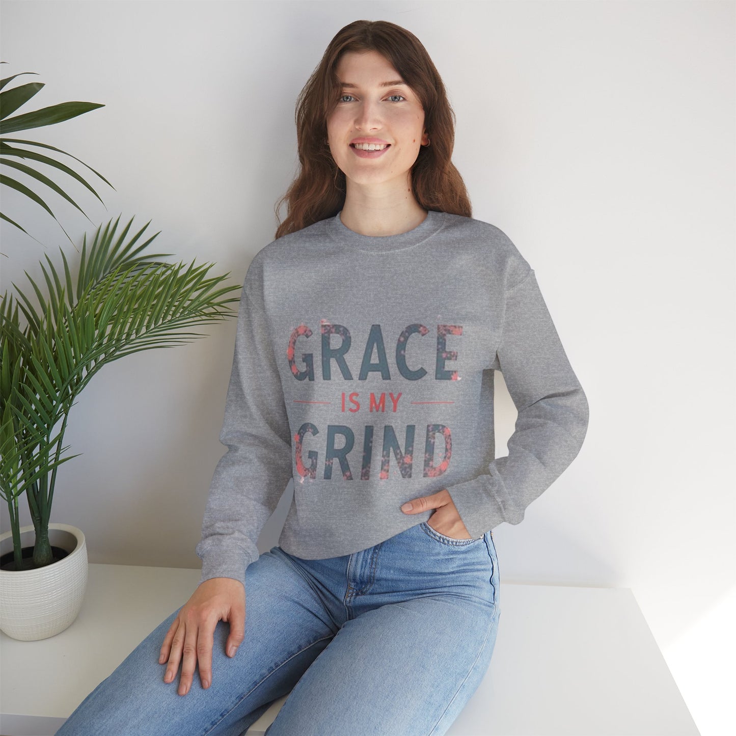 Grace is My Grind -Inspirational Crewneck Sweatshirt - Klippette Joy