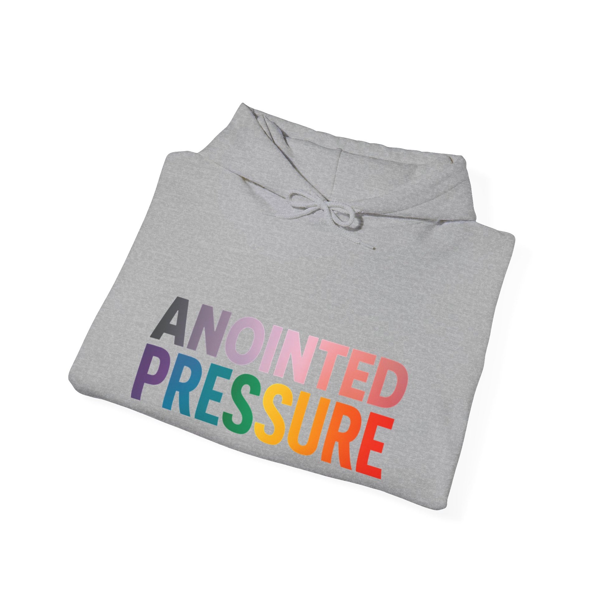 Bold multicolored text that reads “Anointed Pressure” symbolizing spiritual strength and resilience under pressure.