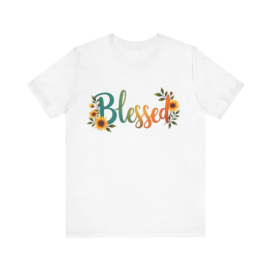 "Simple 'Blessed' Christian t-shirt – minimalist faith design by Klippette
