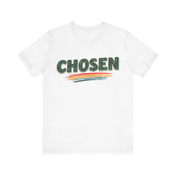 Minimalist 'Chosen' t-shirt – faith-based Christian apparel declaring identity in Christ by Klippette