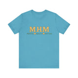 Shirt design featuring the bold acronym M.H.M with the full text “Mental Health Matters” in modern, expressive lettering.