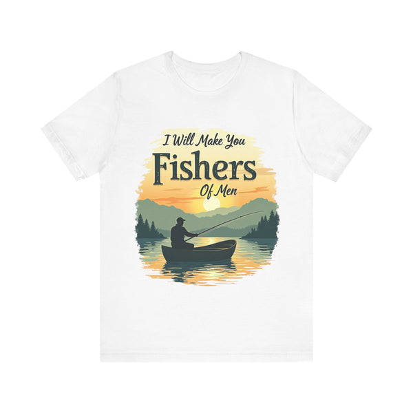 Bold 'Fishers of Men' t-shirt – evangelism-inspired Christian design from Klippette"