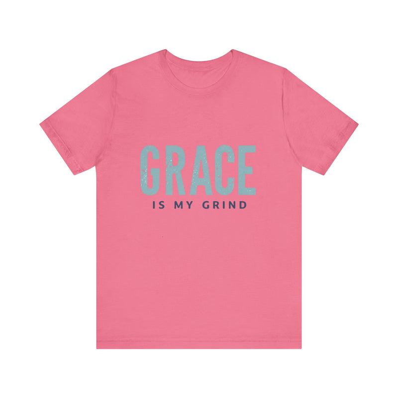 Faith-based apparel with 'Grace is my grind' text – Christian motivational t-shirt by Klippette"


