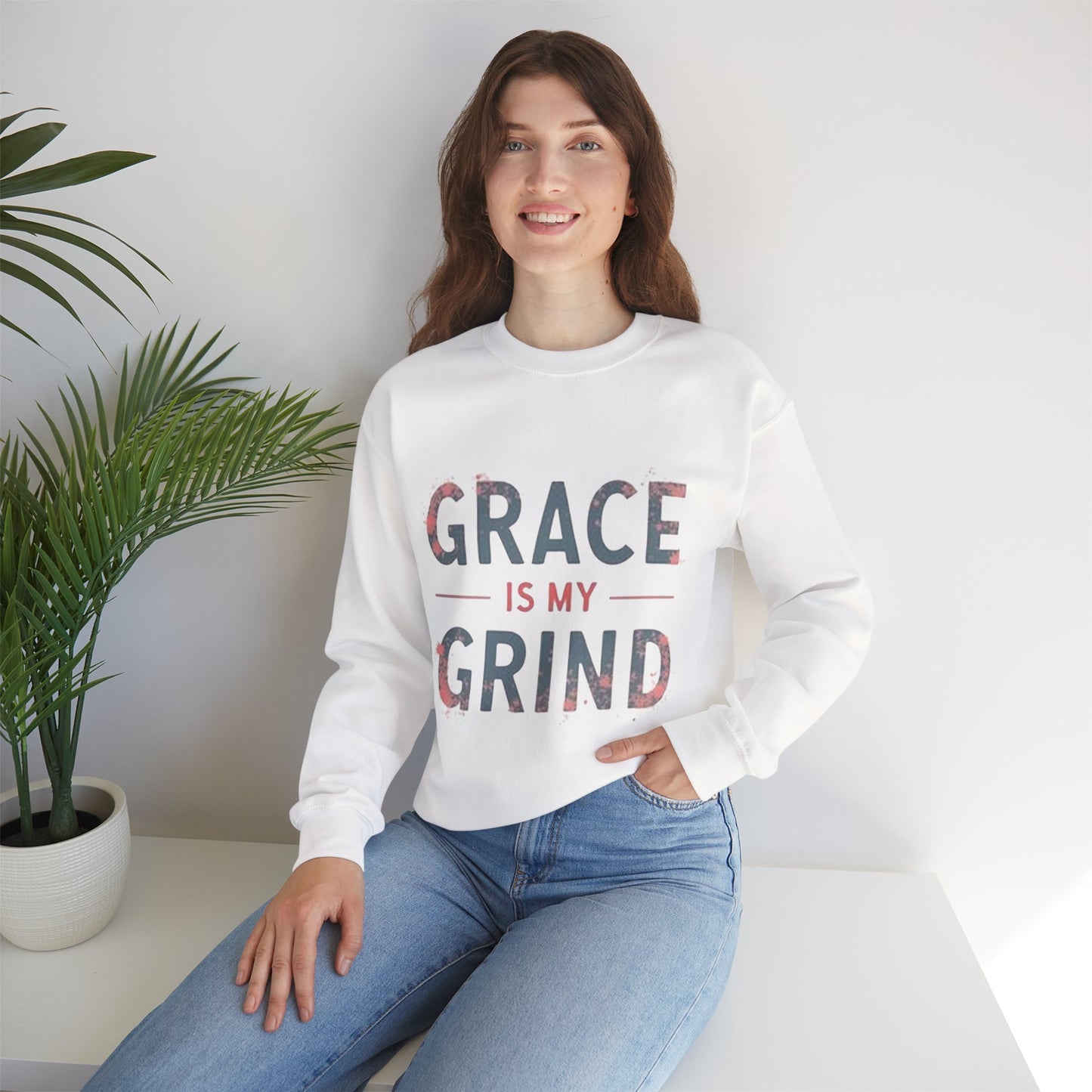 Grace is My Grind -Inspirational Crewneck Sweatshirt - Klippette Joy