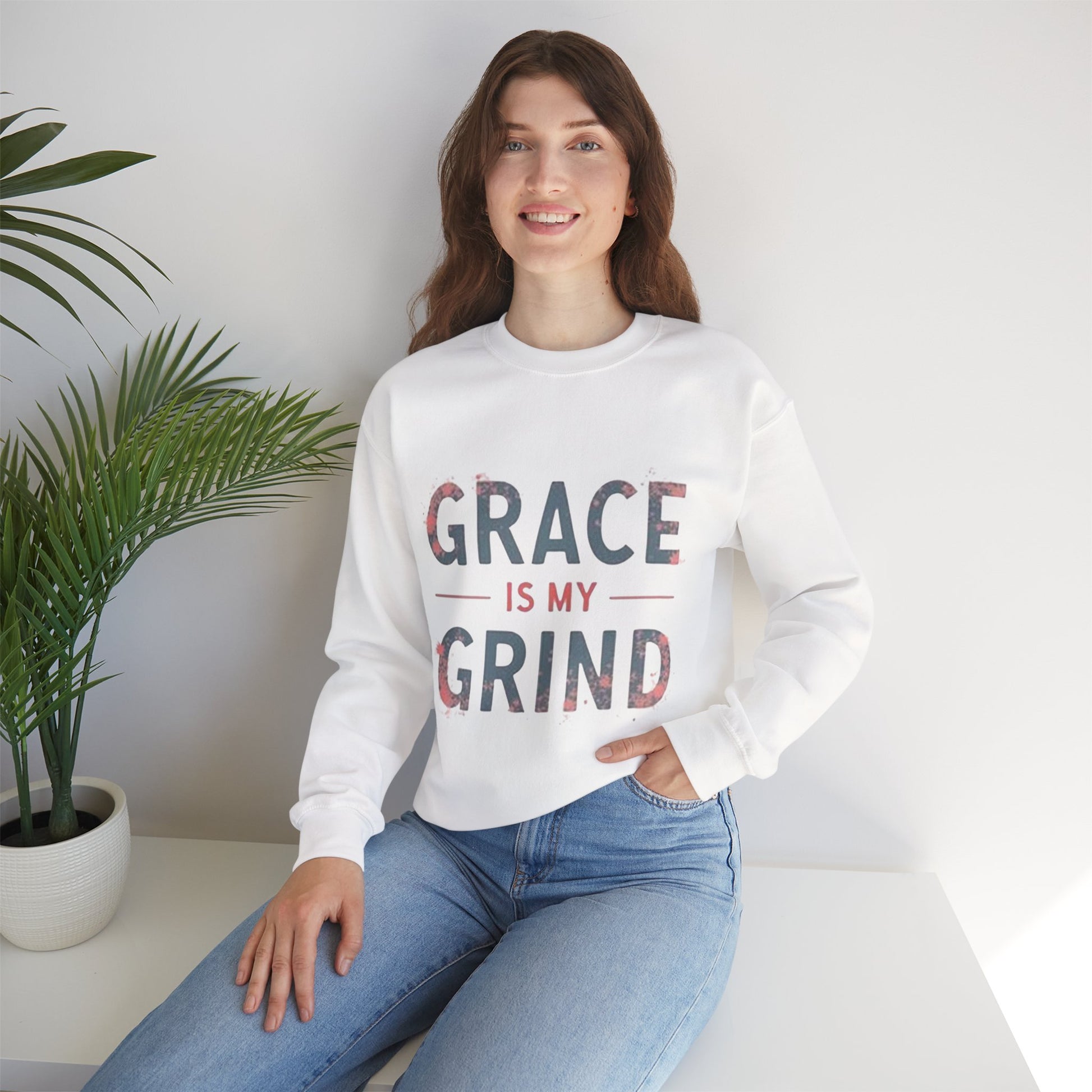 Grace is My Grind -Inspirational Crewneck Sweatshirt - Klippette Joy