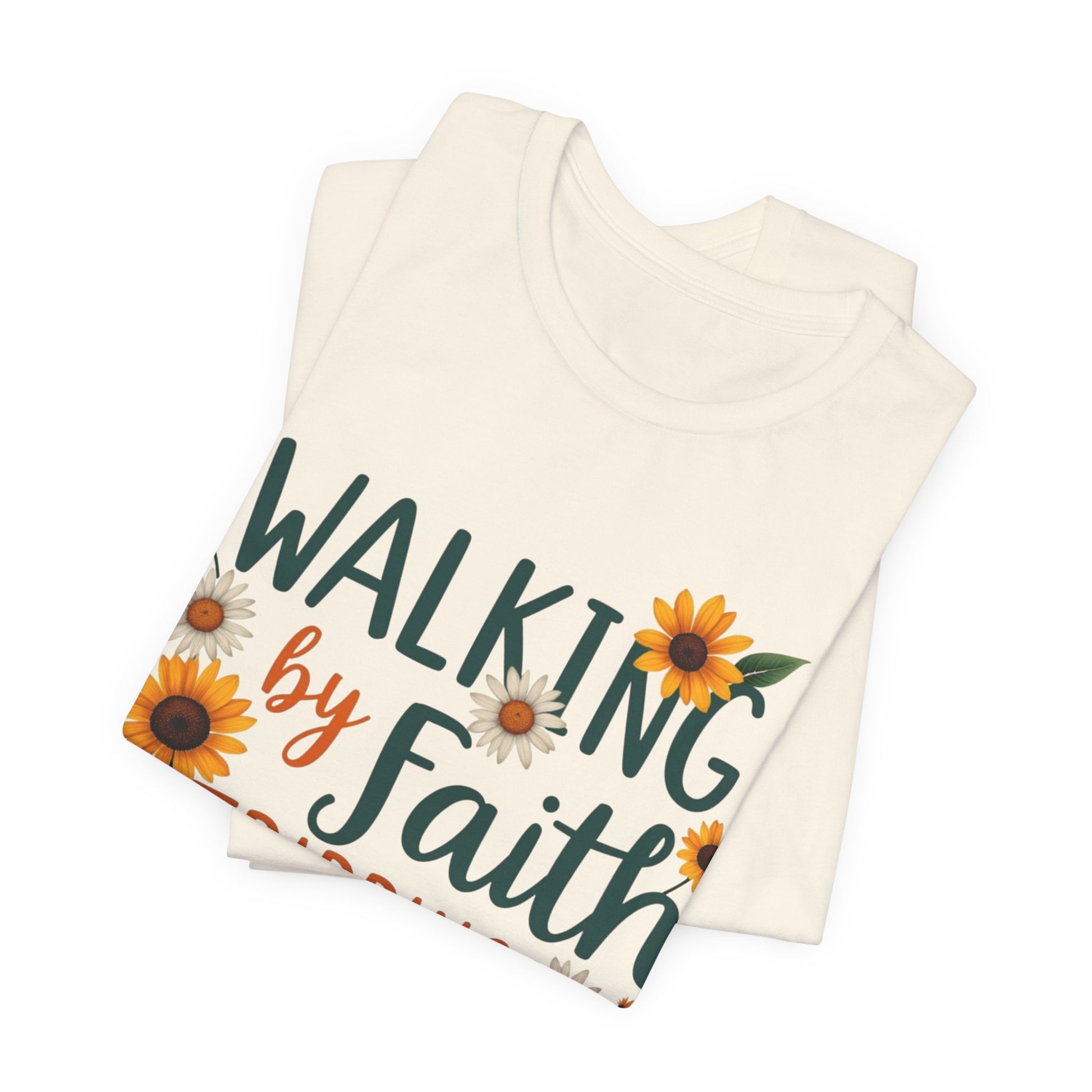 Funny Christian tee with 'Walking by Faith, Tripping Occasionally' – faith with humor design by Klippette"

