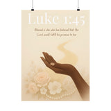 Luxury Christian Wall Art – Luke 1:45 Blessed Is She Who Believed - Klippette Joy