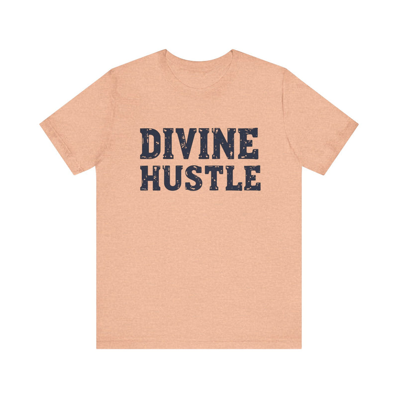 Modern Christian t-shirt with 'Divine Hustle' design – spiritual ambition theme by Klippette