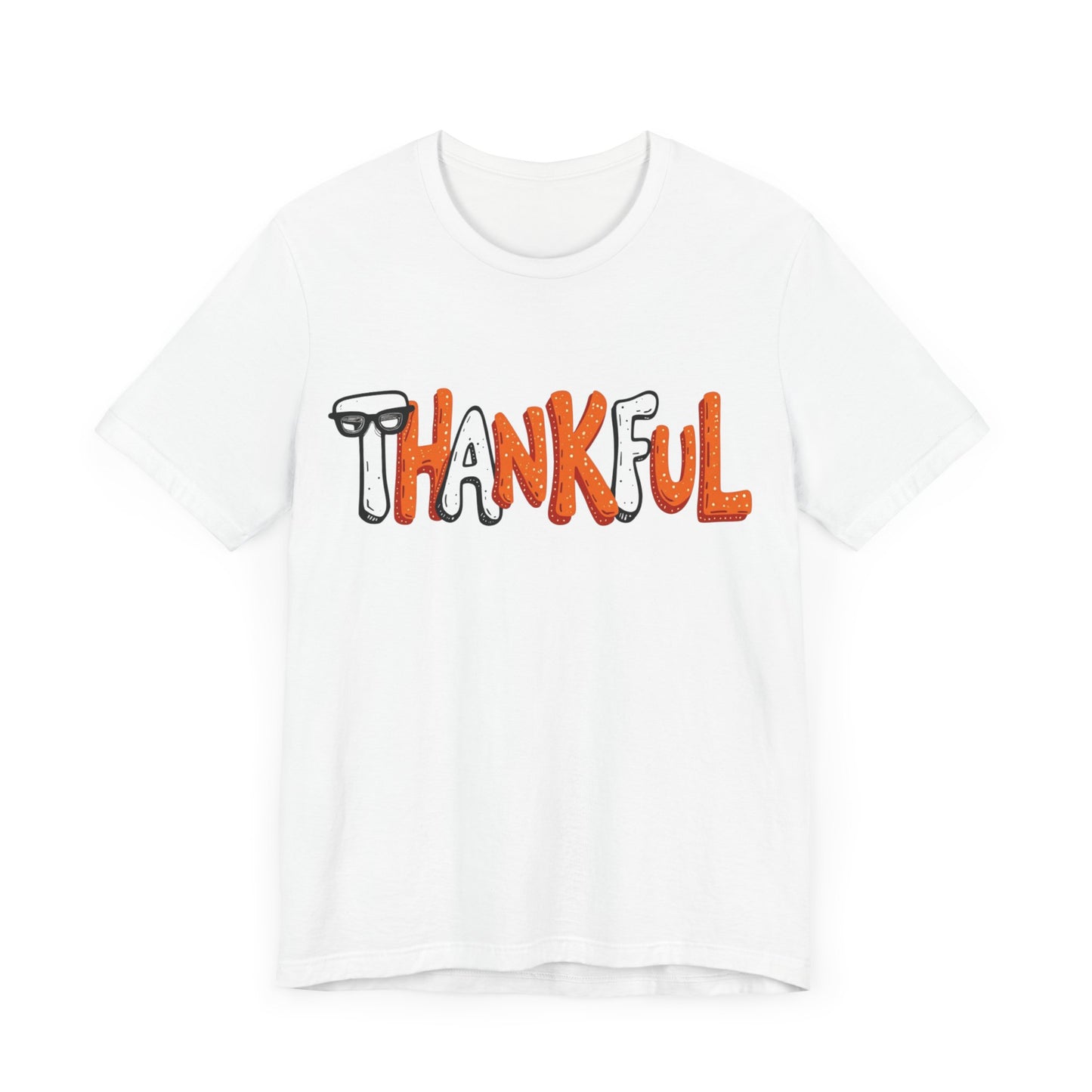 Minimalist Christian 'Thankful' t-shirt – gratitude-focused faith design by Klippette