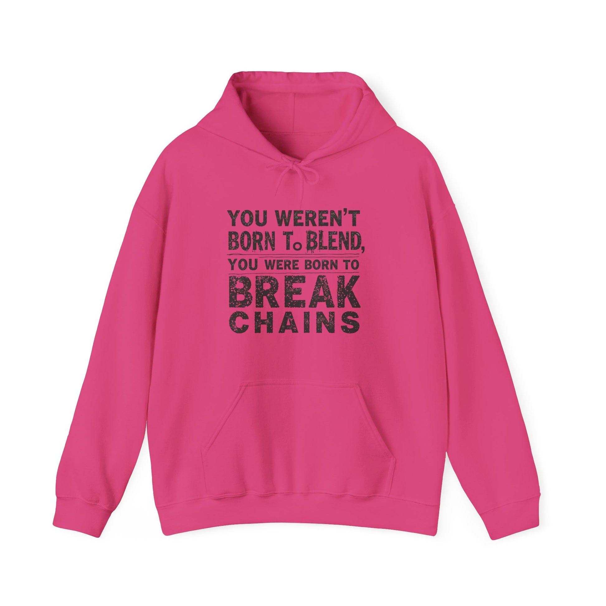 Christian T-shirt that says “You Weren' Born To Blend, You Were Born To Break Chains” in bold, inspirational Christian Wear