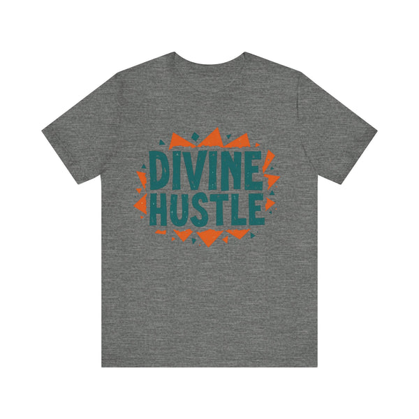 Modern Christian t-shirt with 'Divine Hustle' design – spiritual ambition theme by Klippette