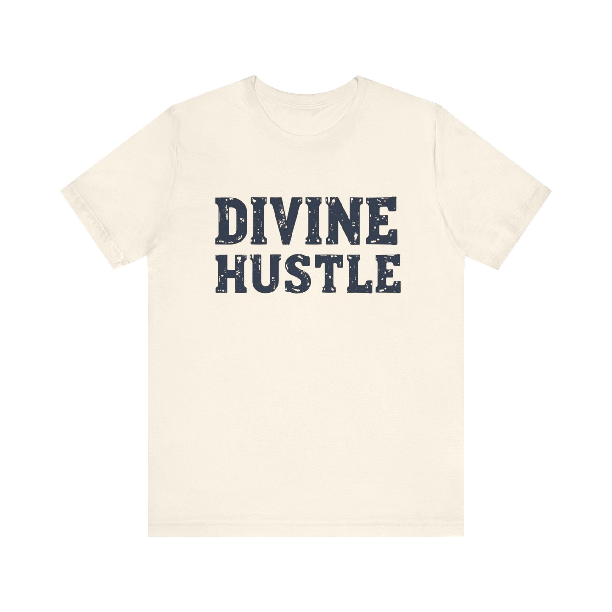Modern Christian t-shirt with 'Divine Hustle' design – spiritual ambition theme by Klippette