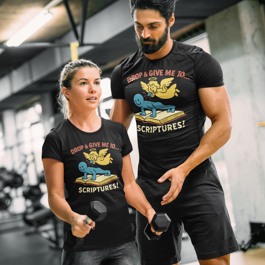 Drop & Give Me 10… Scriptures! Faith & Fitness Tee - Klippette Joy