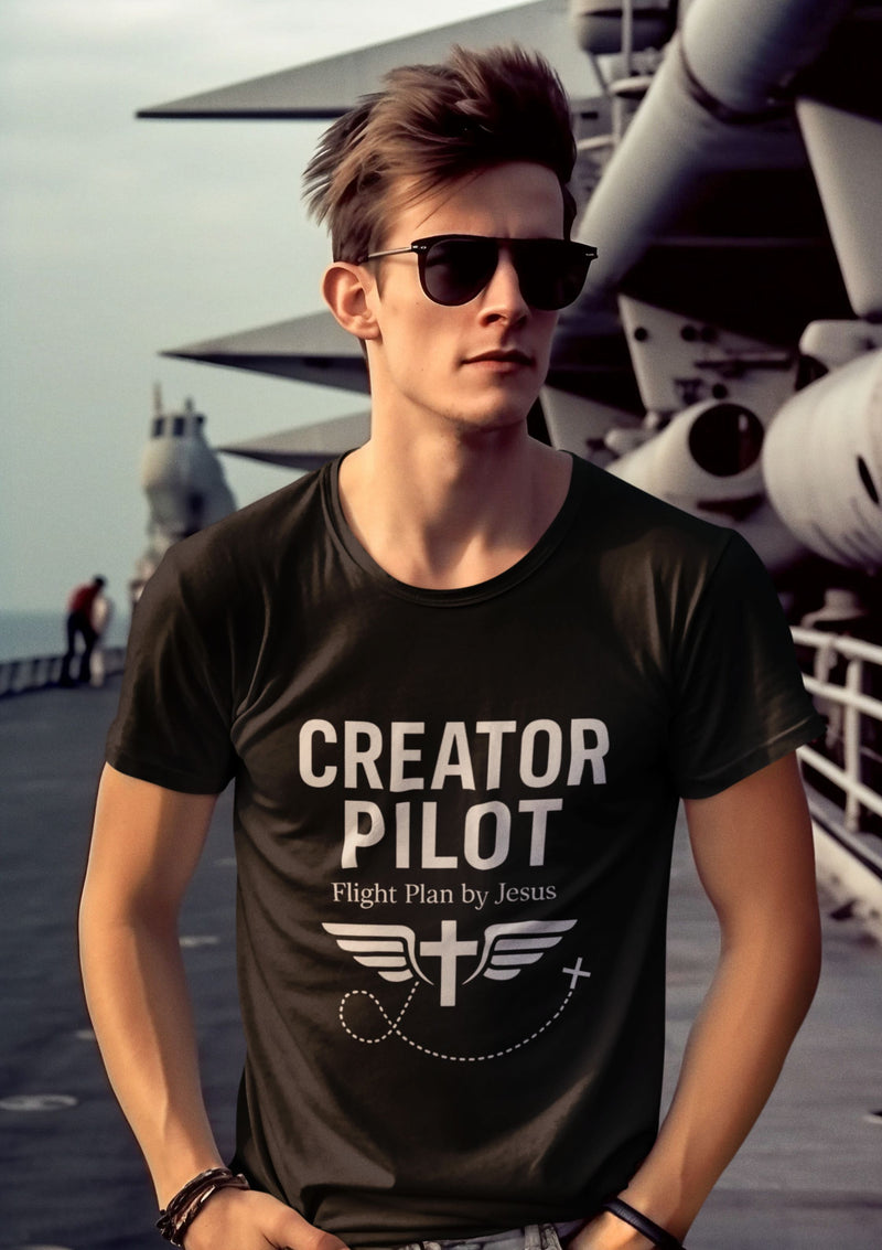 Creator Pilot Tshirt - Led By Jesus