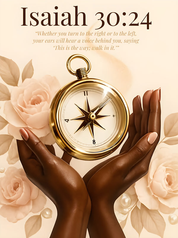 “Feminine elegant Christian home decor featuring Isaiah 30:21 This is the way walk in it”

