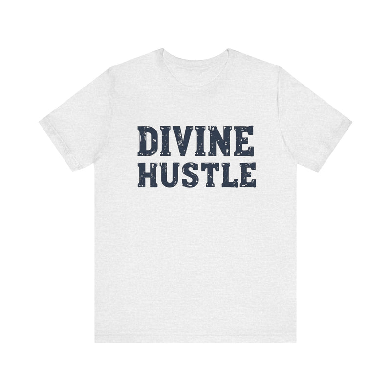 Modern Christian t-shirt with 'Divine Hustle' design – spiritual ambition theme by Klippette