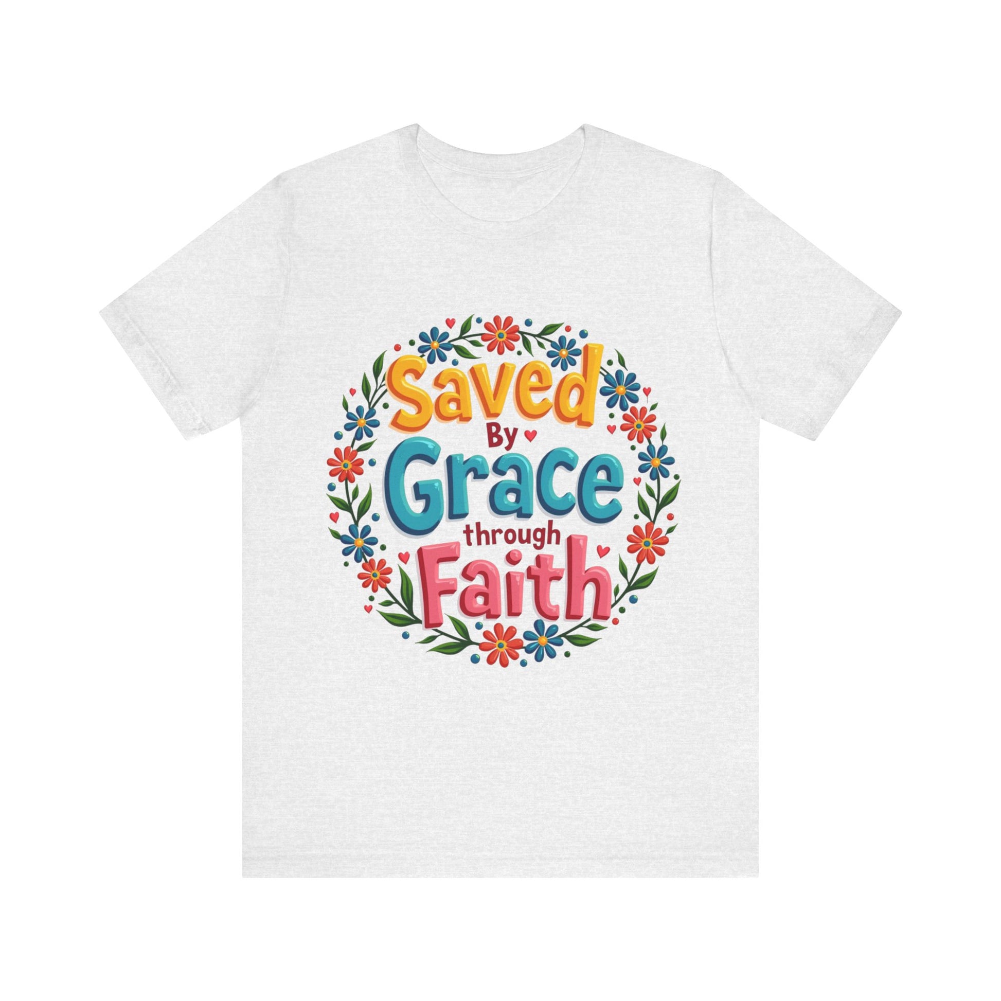 Faith-based tee with 'Saved by Grace' message – Christian apparel inspired by Ephesians 2:8 by Klippette"
