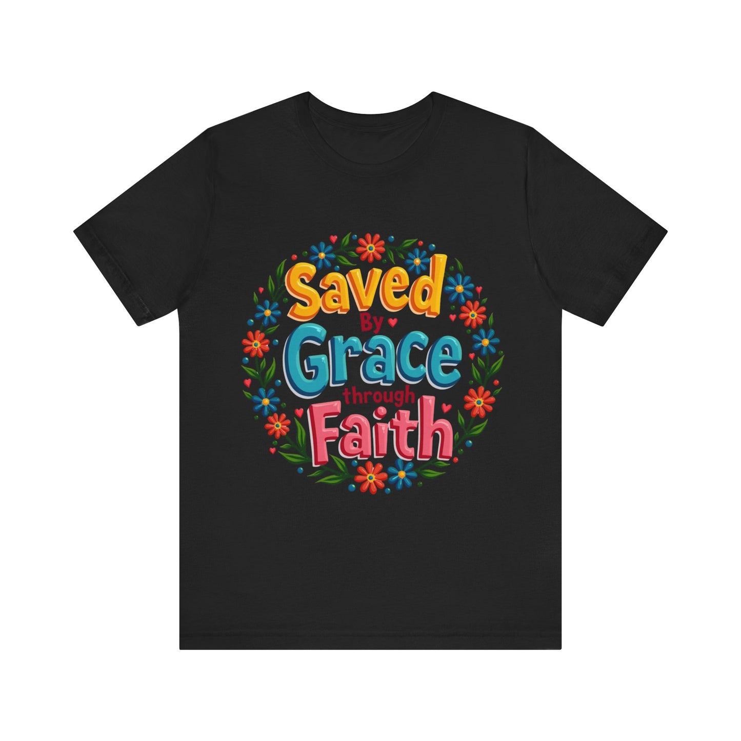 Faith-based tee with 'Saved by Grace' message – Christian apparel inspired by Ephesians 2:8 by Klippette"