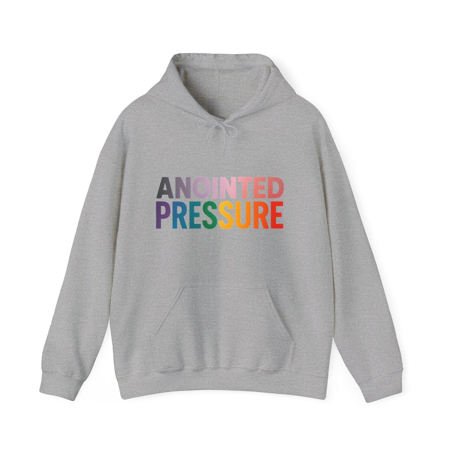 Bold multicolored text that reads “Anointed Pressure” symbolizing spiritual strength and resilience under pressure.